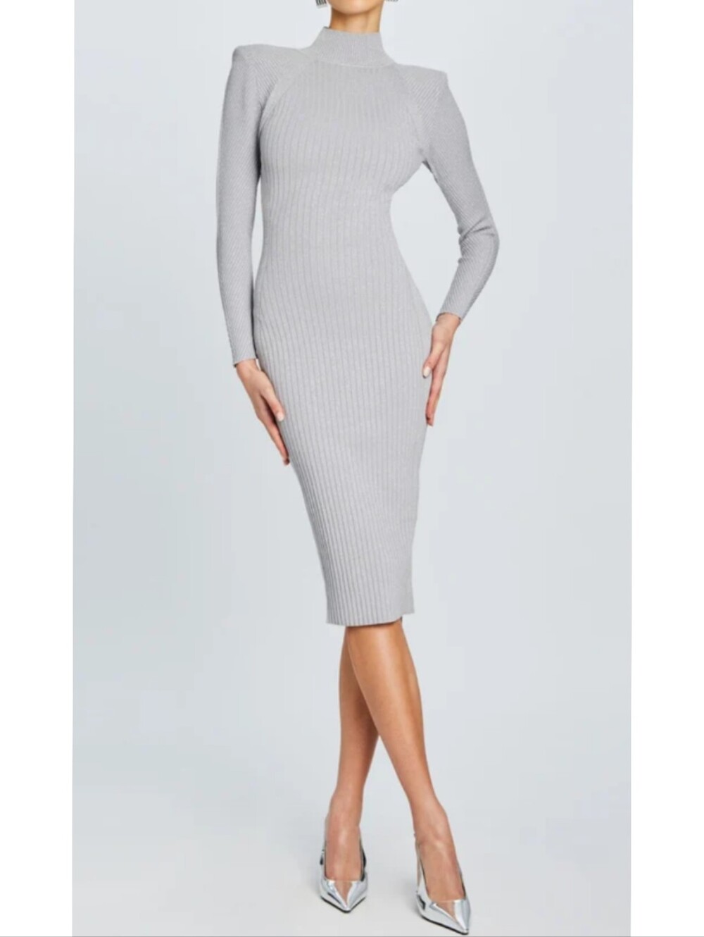 NEW Retrofete Aylin Metallic Rib Knit Dress